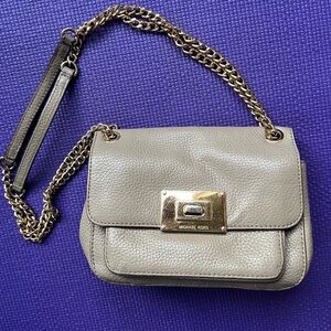 Michael Kors Gray Crossbody Bag with Gold Chain
